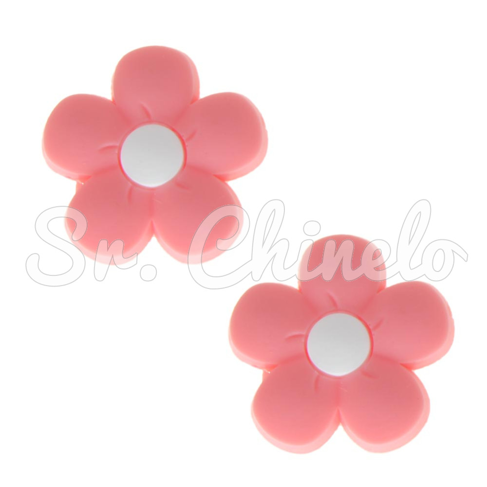 Aplique, Florzinha Candy Color, PVC, Rosa Salmão