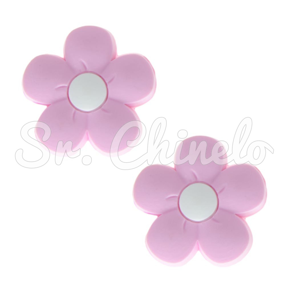 Aplique, Florzinha Candy Color, PVC, Rosa Bebê