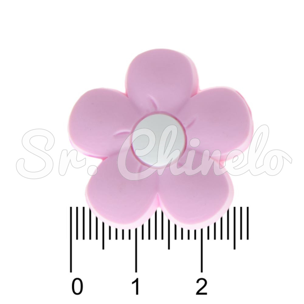 Aplique, Florzinha Candy Color, PVC, Rosa Bebê