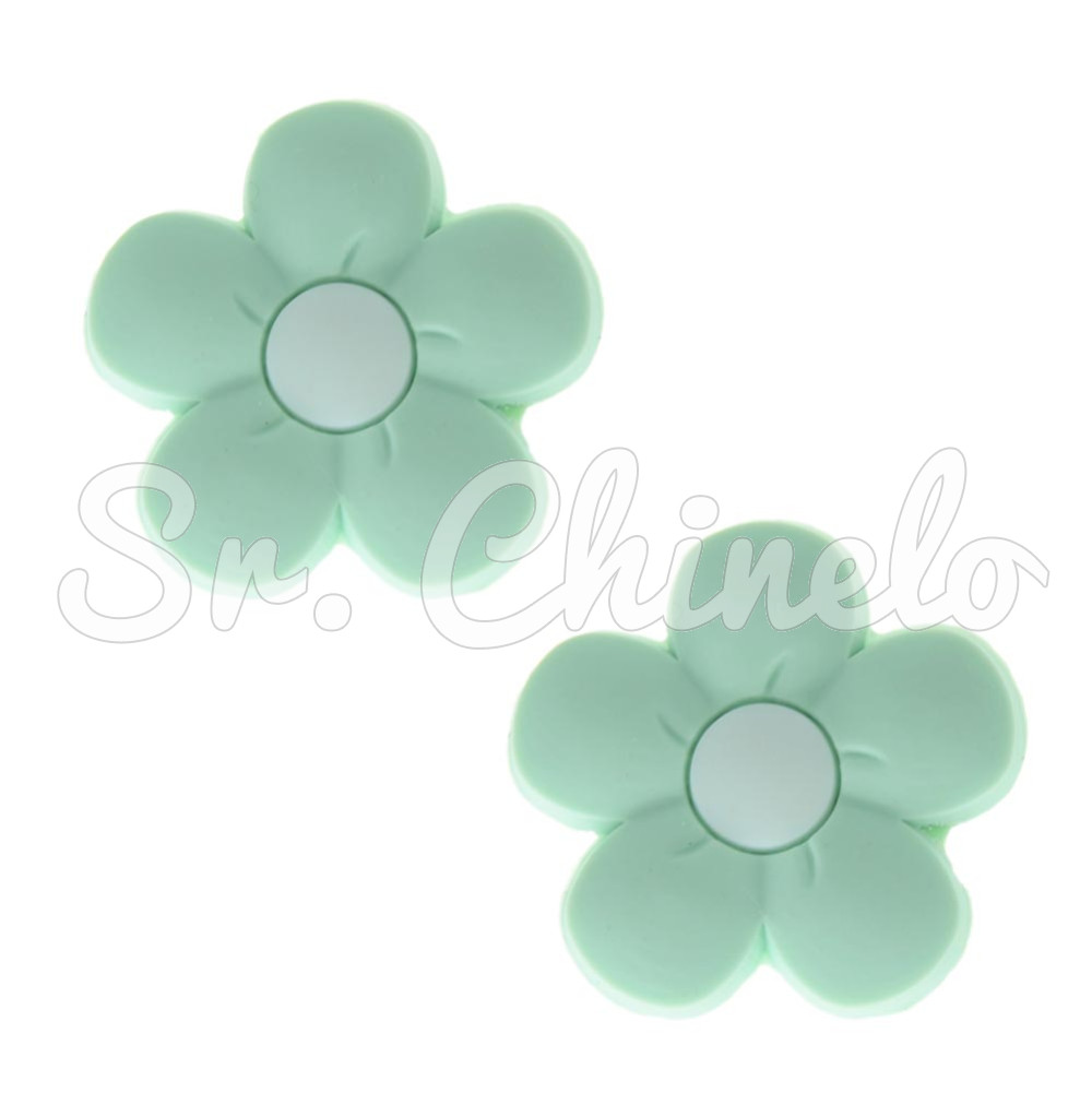 Aplique, Florzinha Candy Color, PVC, Verde Claro