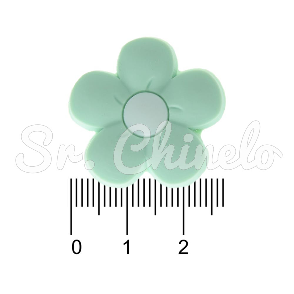 Aplique, Florzinha Candy Color, PVC, Verde Claro