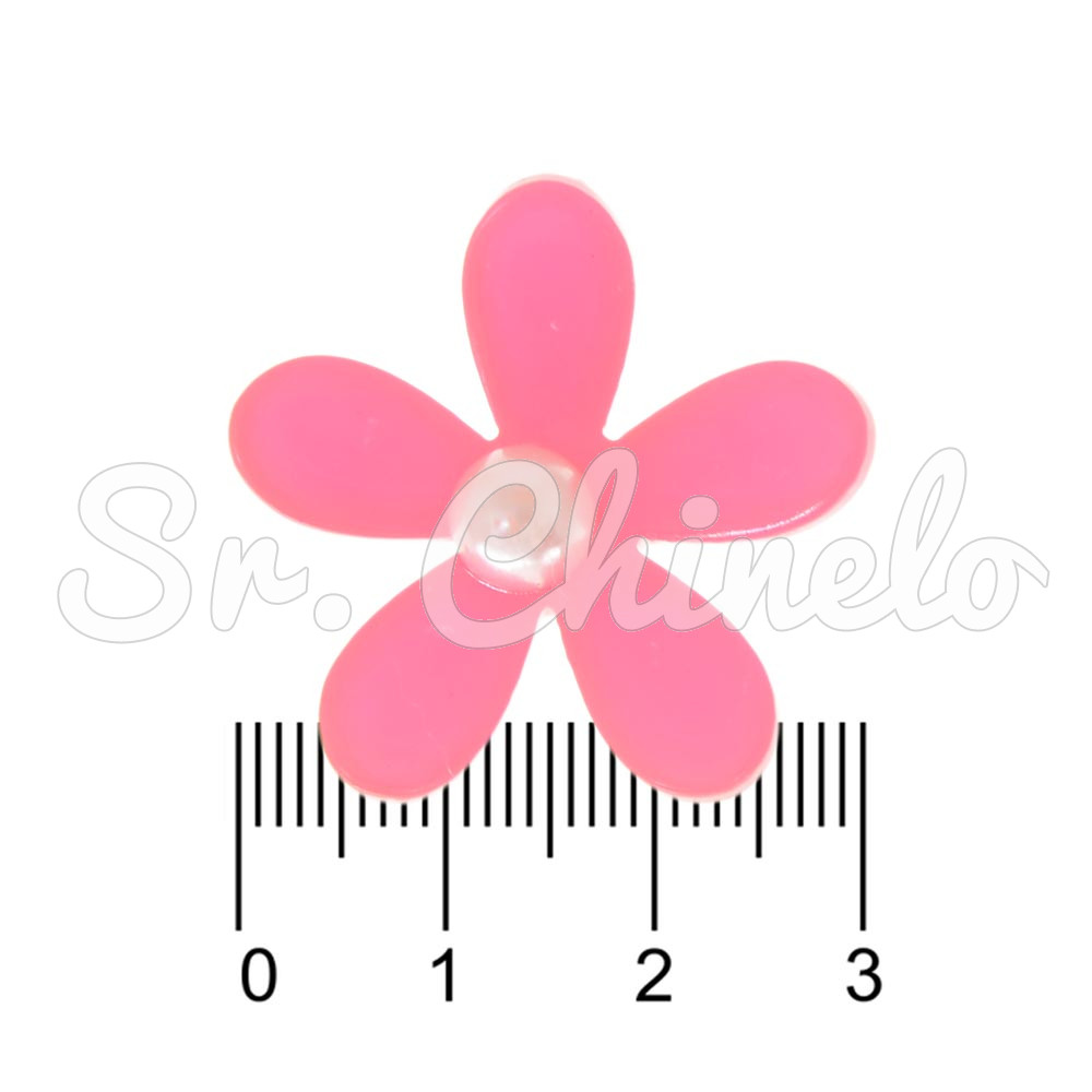 Aplique, Margarida 30mm com Pérola, Acrílico, Rosa Salmão