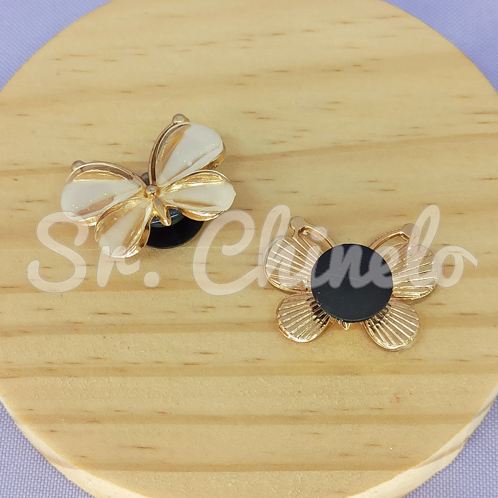 Aplique de Metal, Borboleta, Creme