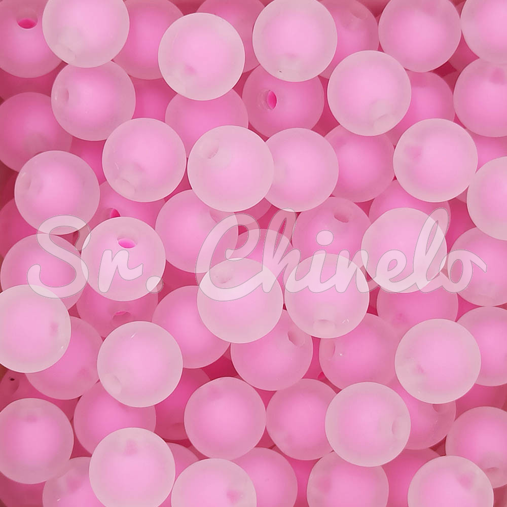 Bola Translúcida Fosca, 10mm, Rosa Claro