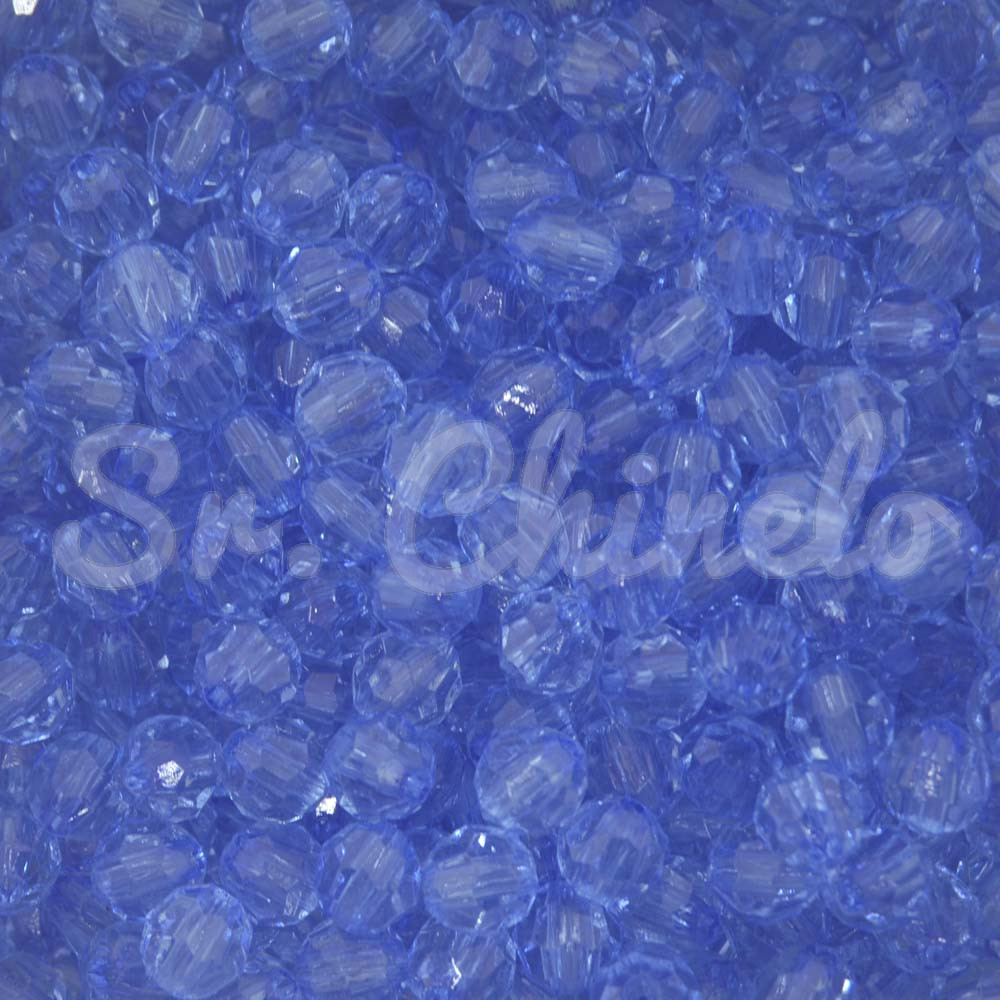 Bola Acrílica Sextavada, 06mm, Azul
