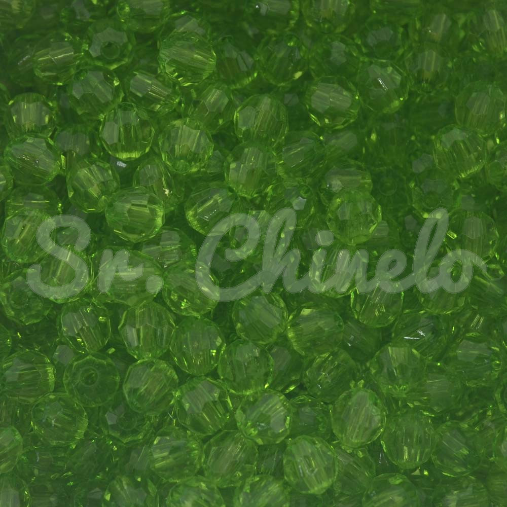 Bola Acrílica Sextavada, 06mm, Verde