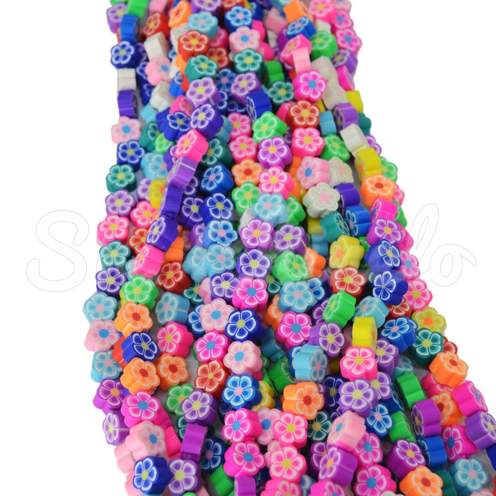 Fio de Fimo Emborrachado, Florzinhas, Colorido