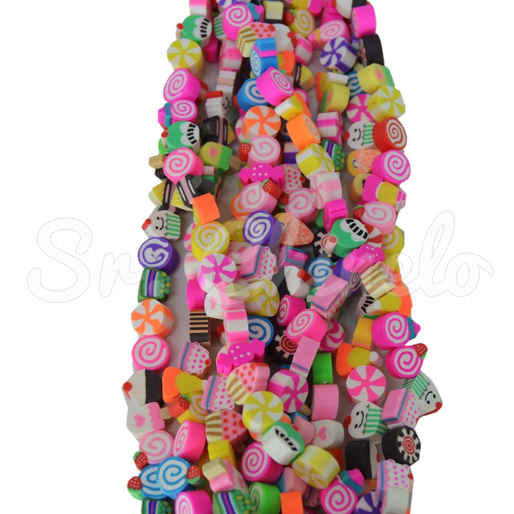 Fio de Fimo Emborrachado, Doces, Colorido