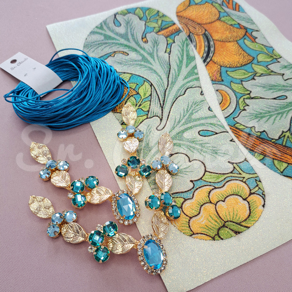 Lonita Floral e Cabedal Pietra Azul Tiffany