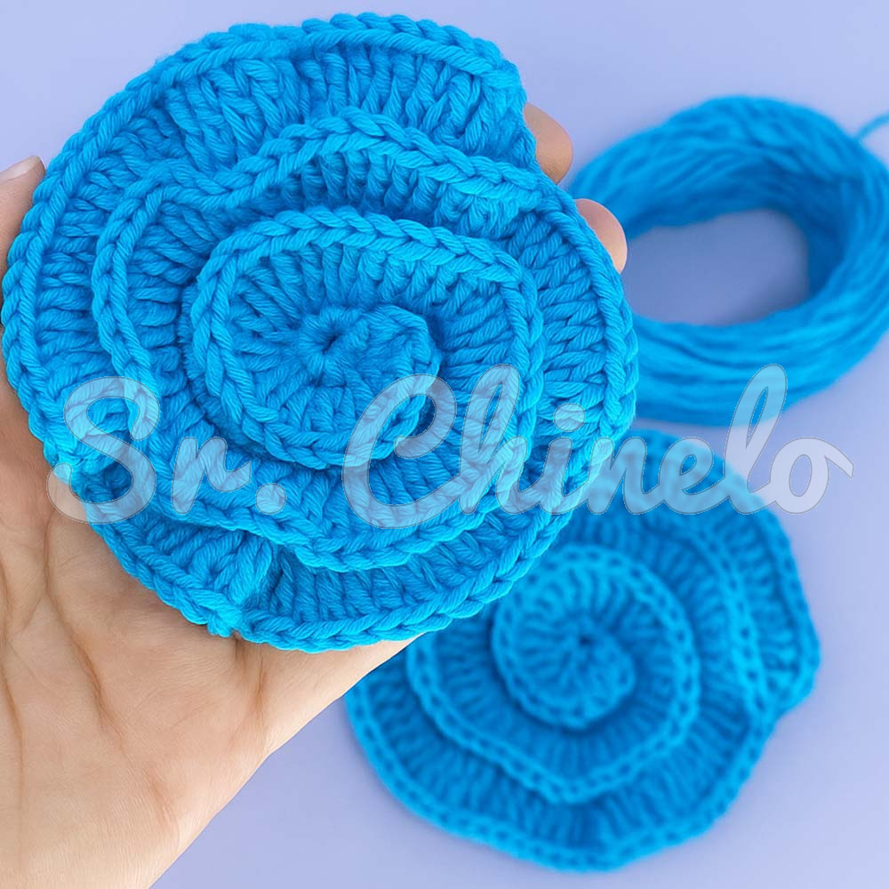 Kit de Aplique em Crochê Camélia, Turquesa