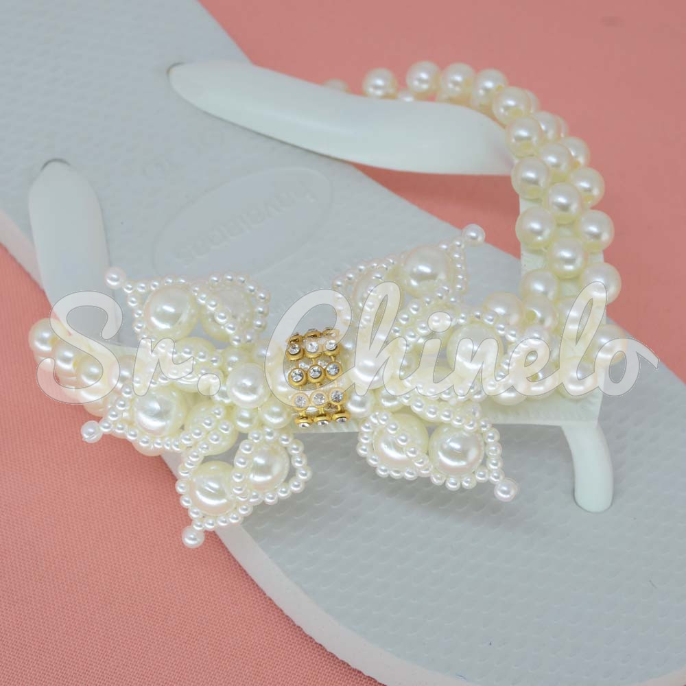 Trama de Pérolas Azaleia, Creme