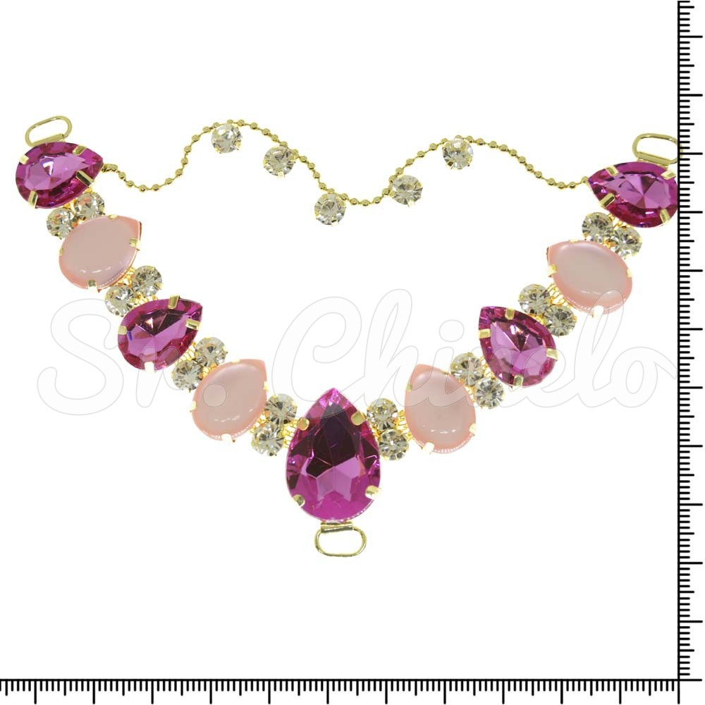 Cabedal Coraline, Passante, Correntinha, Rosa Claro/Rosa Jateado
