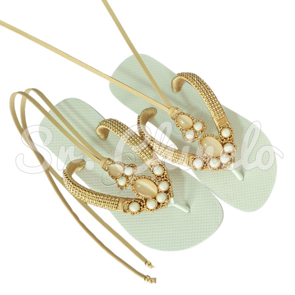 Cabedal Adriana, Passante, Branco Perolado/Creme
