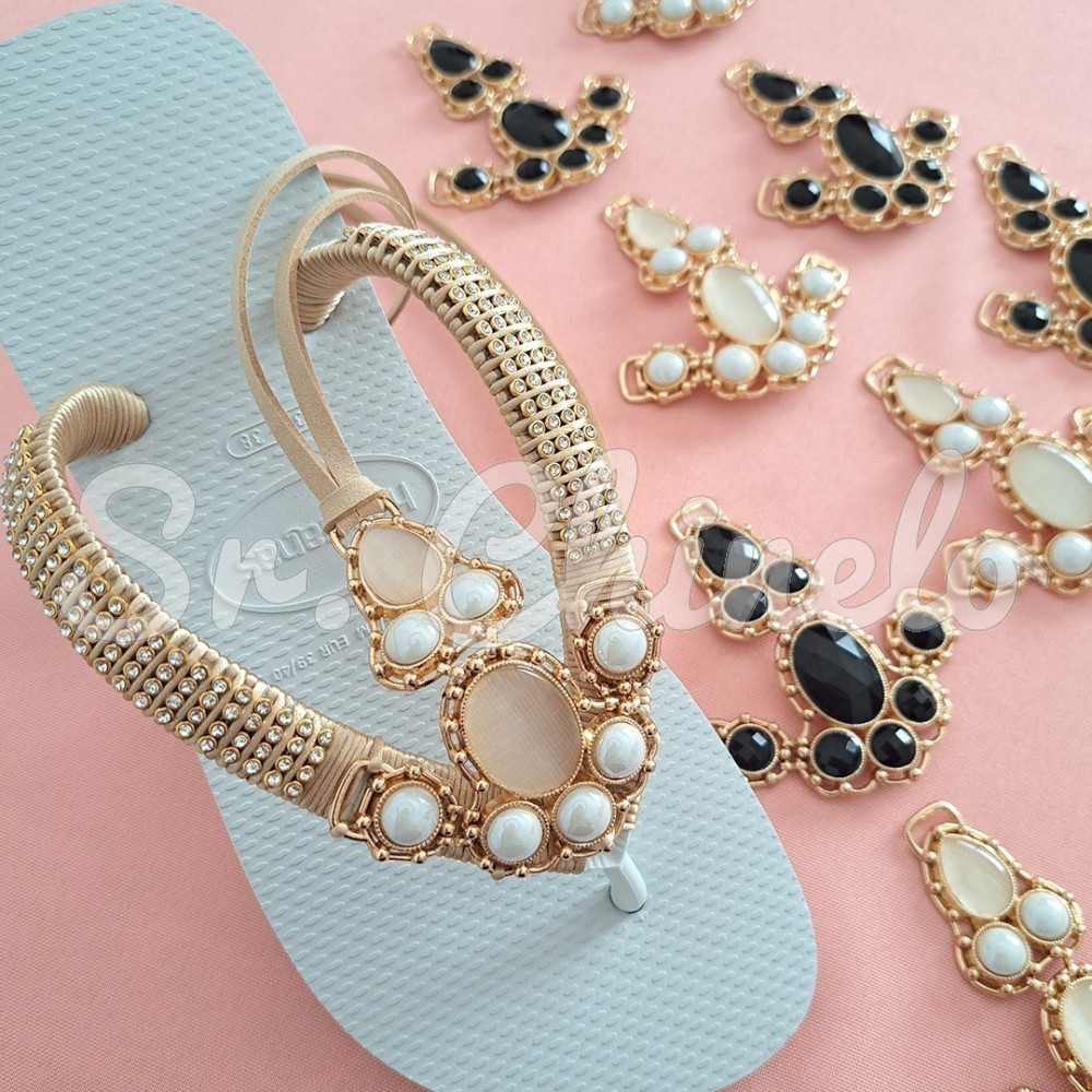Kit Customização Completo - Modelo Adriana com Passantes para Amarrar nas Pernas - Branco Pérola