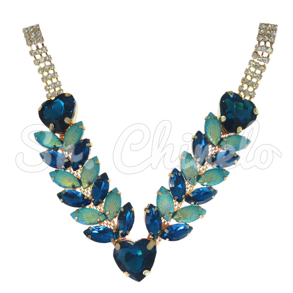 Cabedal Roberta, Rebite, Azul Turquesa/Tiffany Irisado