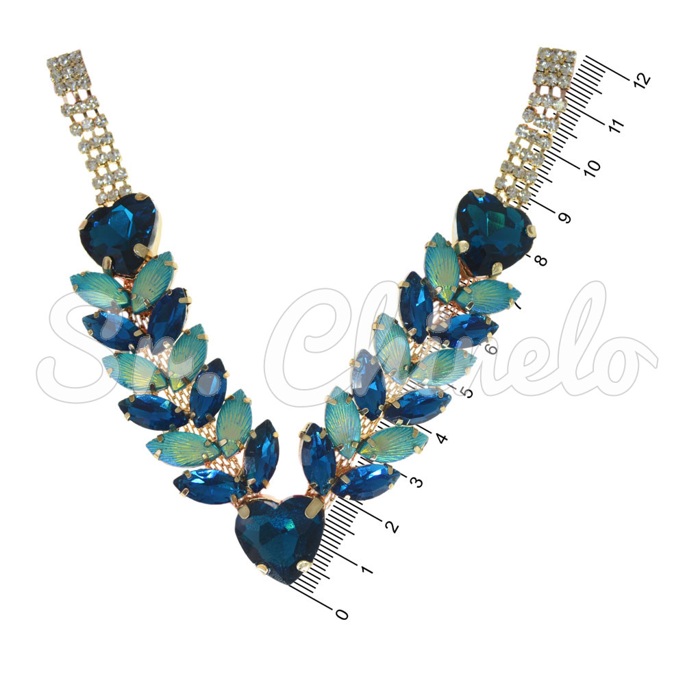Cabedal Roberta, Rebite, Azul Turquesa/Tiffany Irisado