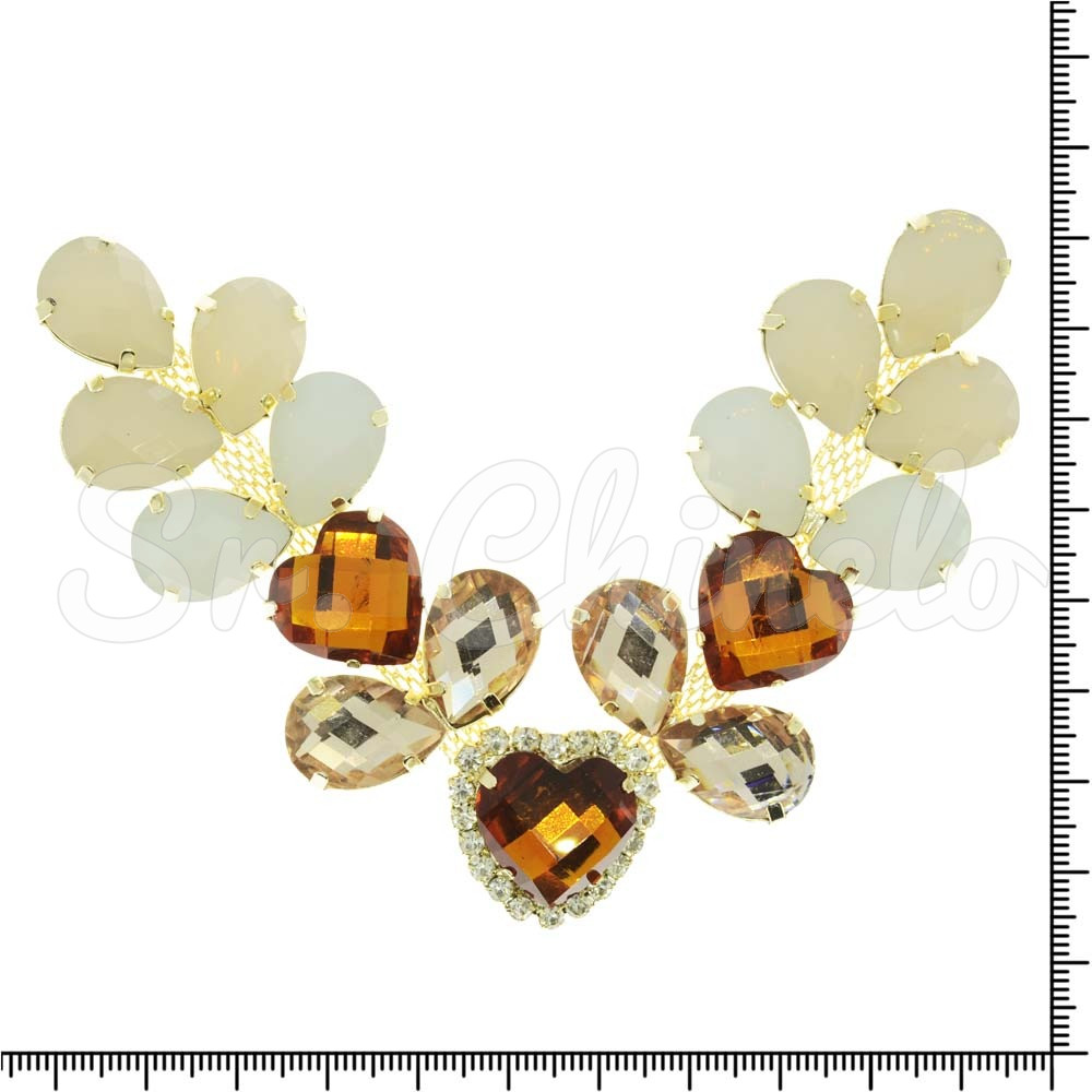 Cabedal Amanda, Banhado, Rebite, Marrom/Rose Gold