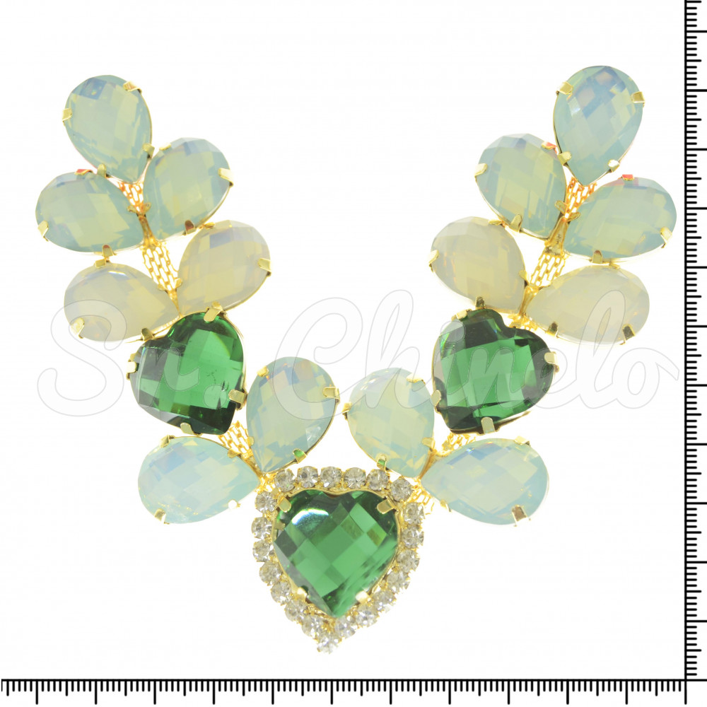 Cabedal Amanda, Banhado, Rebite, Verde/Tiffany