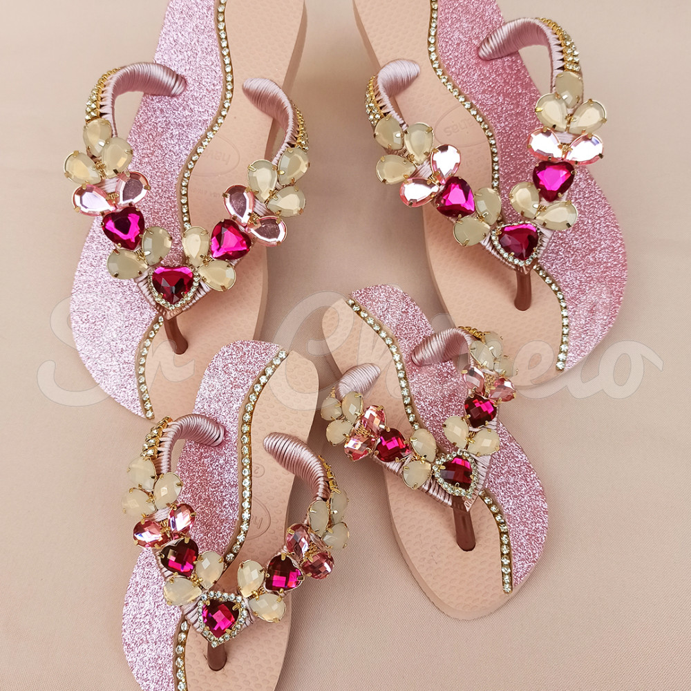 Cabedal Infantil Amanda, Banhado, Rebite, Rosa/Creme