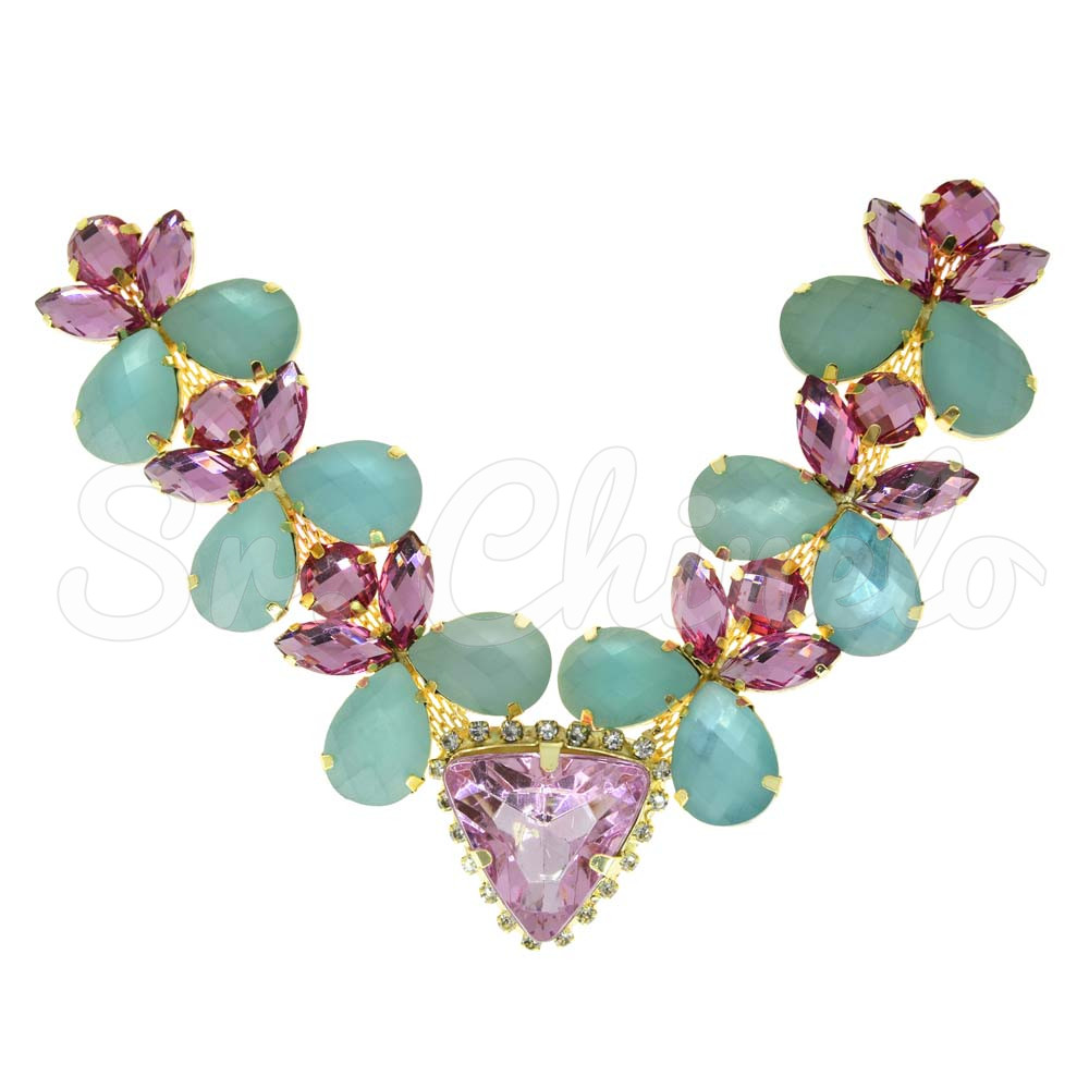Cabedal Vanessa, Banhado, Rebite, Rosa/Tiffany Fosco 