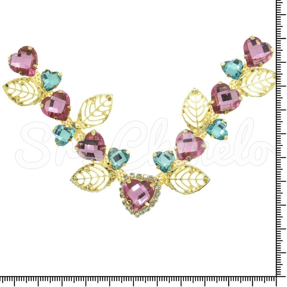 Cabedal Poliana, Banhado, Rebite, Rosa Claro/Tiffany