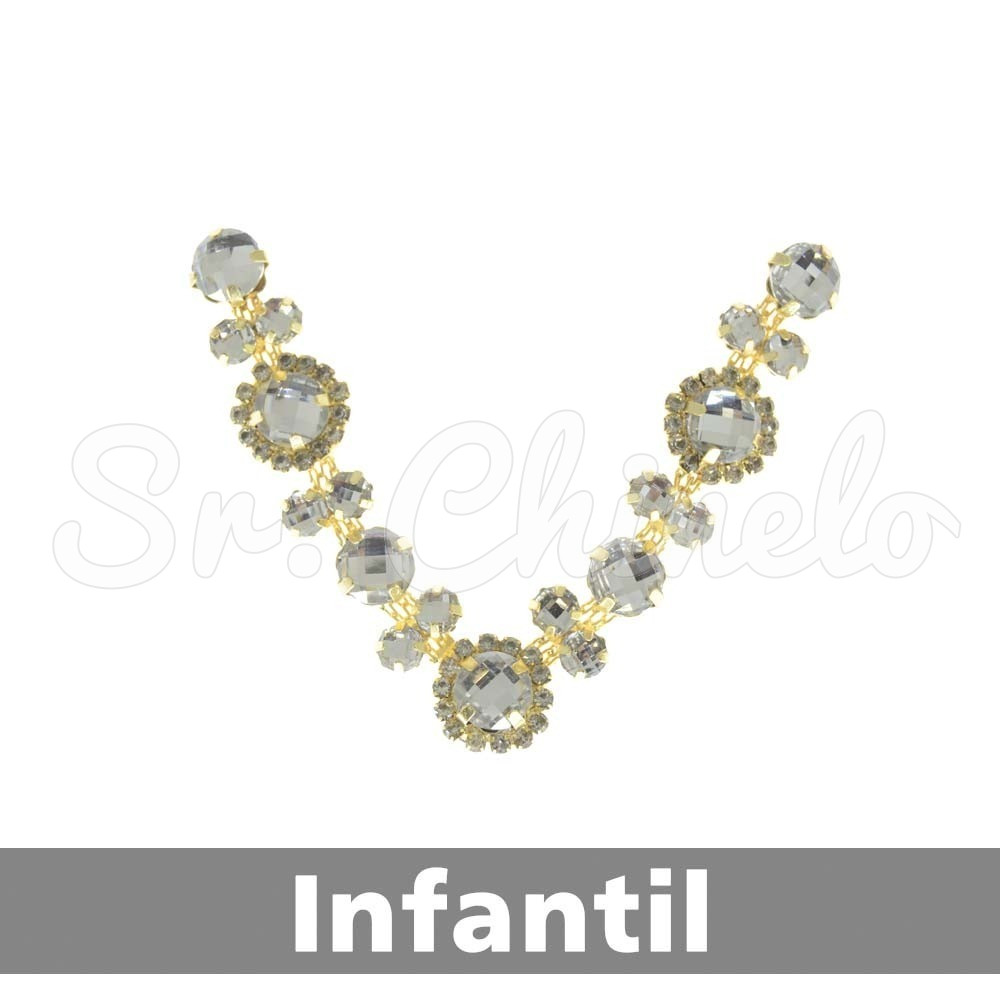 Cabedal Infantil Lucy, Banhado, Rebite, Cristal