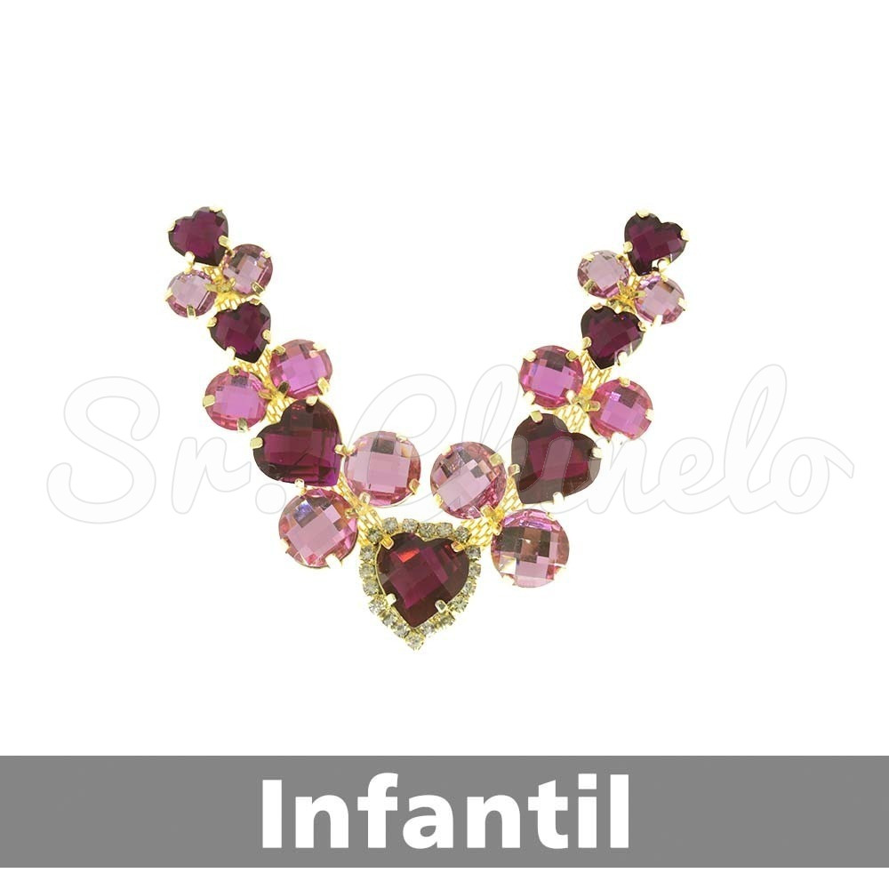 Cabedal Infantil Laura, Banhado, Rebite, Pink/Rosa Claro