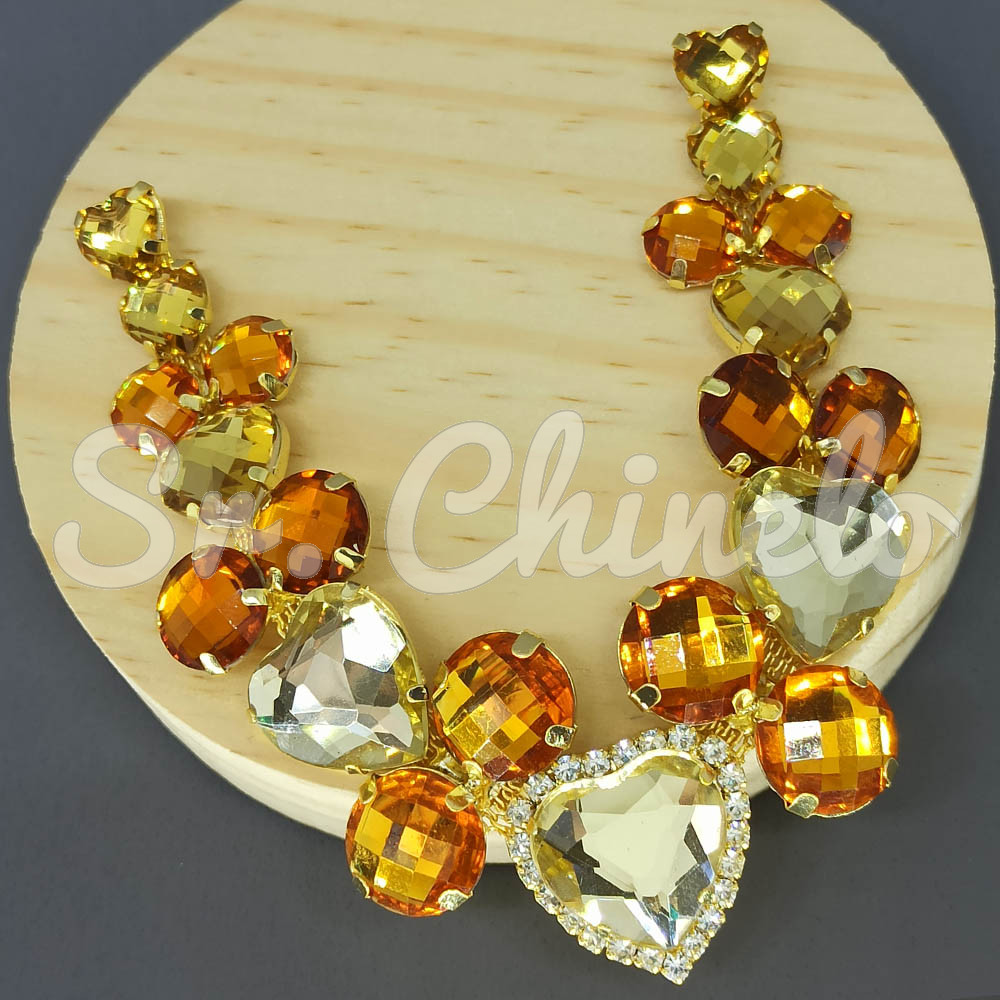 Cabedal Laura, Banhado, Dourado/Marrom