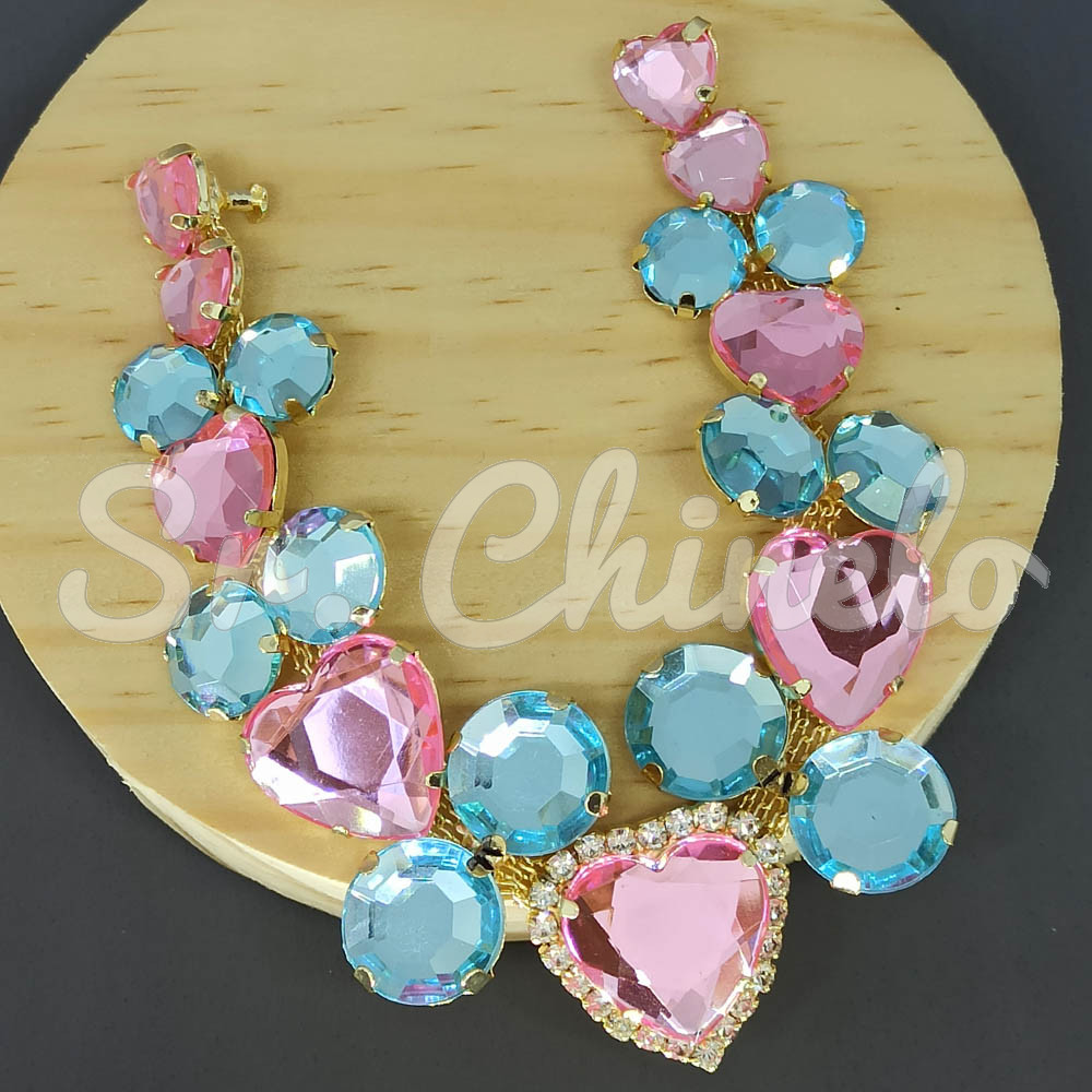 Cabedal Laura, Banhado, Rosa Claro/Tiffany