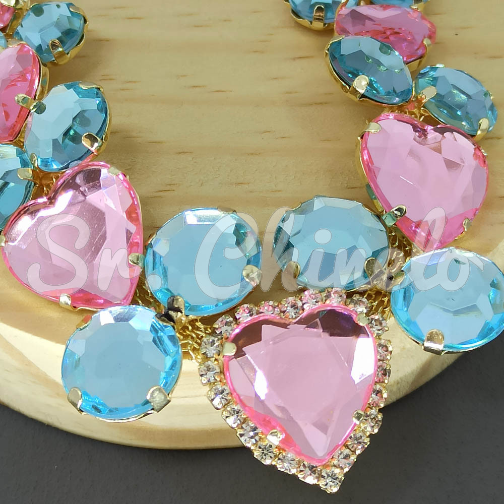 Cabedal Laura, Banhado, Rosa Claro/Tiffany
