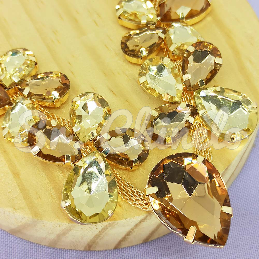 Cabedal Mel, Banhado, Marrom/Dourado