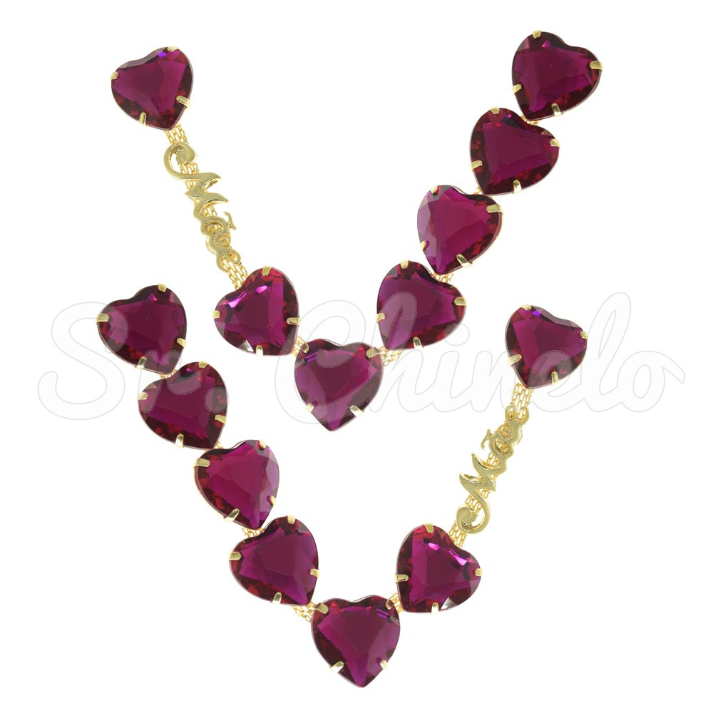 Cabedal Mãe, Coração, Banhado, Rebite, Rosa