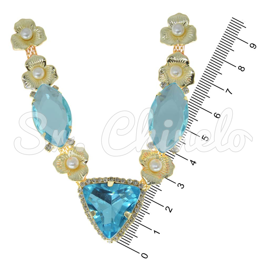 Cabedal Liz, Banhado, Rebite, Azul Tiffany