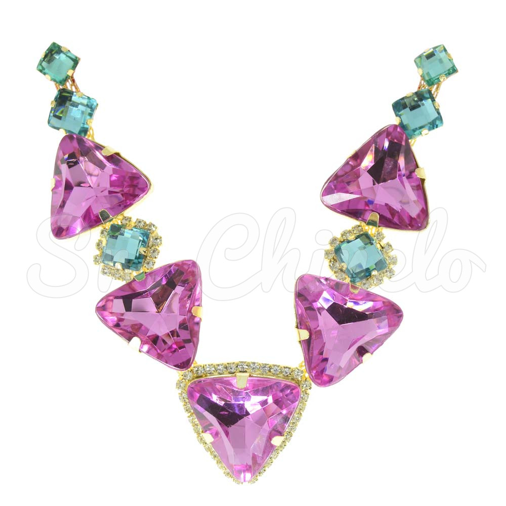 Cabedal Denise, Banhado, Rebite, Rosa Claro/Tiffany