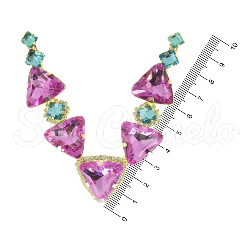 Cabedal Denise, Banhado, Rebite, Rosa Claro/Tiffany