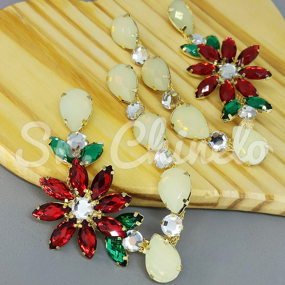 Cabedal Daisy, Banhado, Rebite, Branco Opal/Vermelho