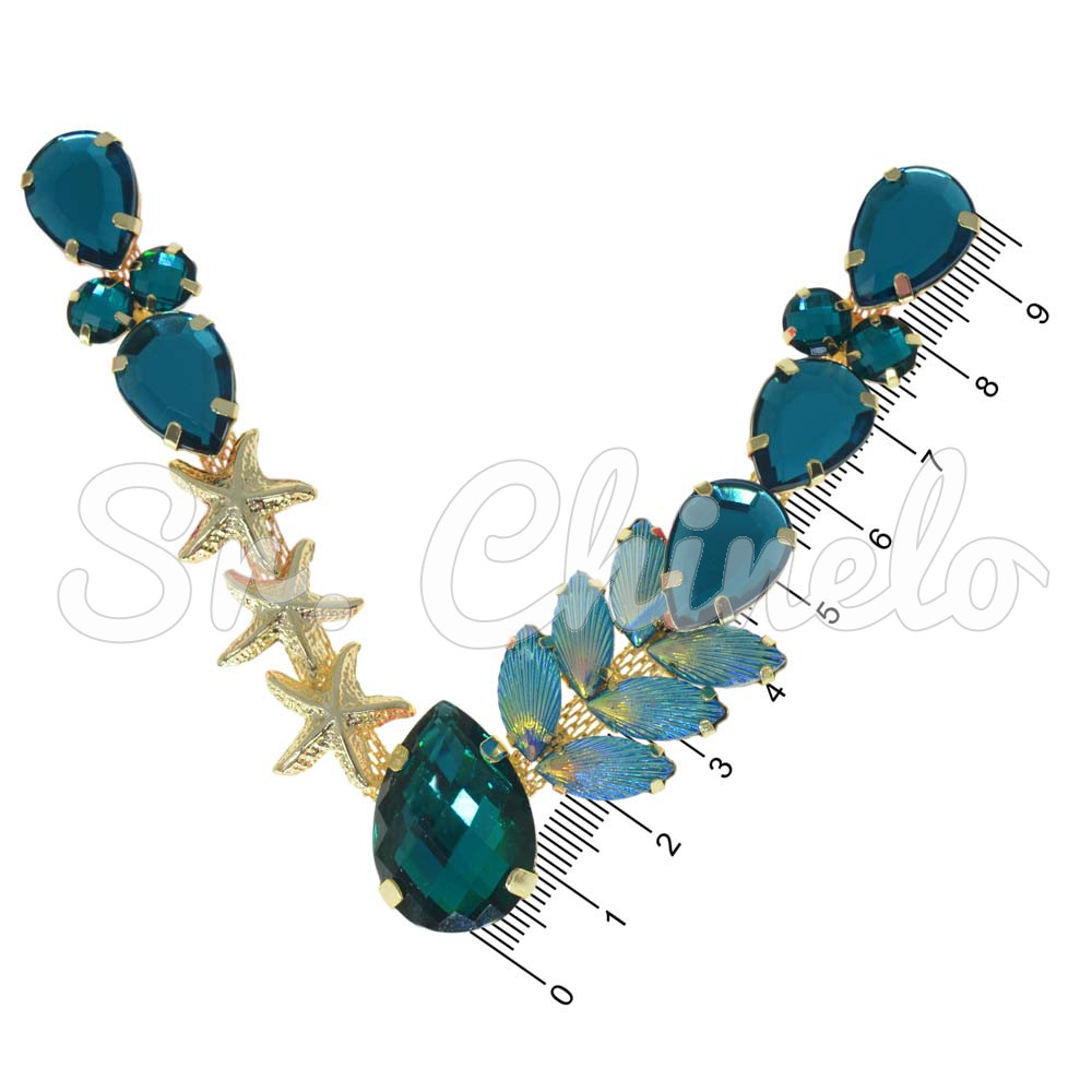 Cabedal Estela, Banhado, Rebite, Verde Tiffany