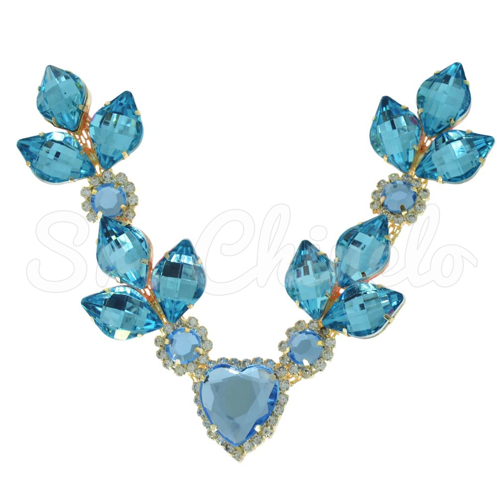 Cabedal Elis, Banhado, Rebite, Azul Tiffany