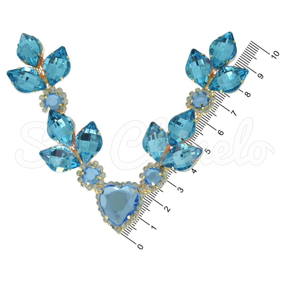 Kit Cabedal Elis, Banhado, Azul Tiffany