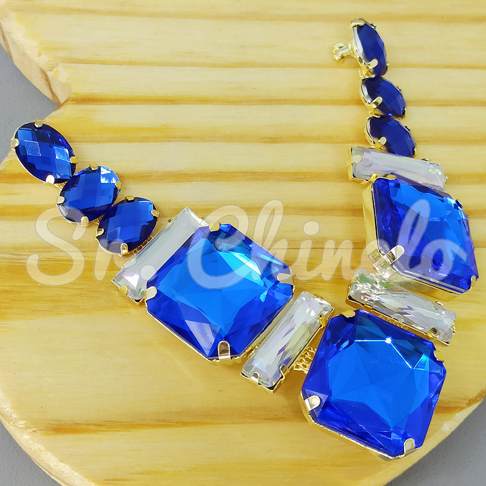 Cabedal Martina, Banhado, Rebite, Azul Bic/Furtacor