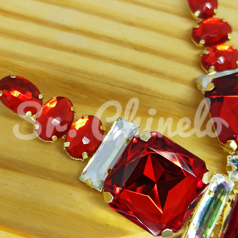 Cabedal Martina, Banhado, Rebite, Vermelho/Furtacor