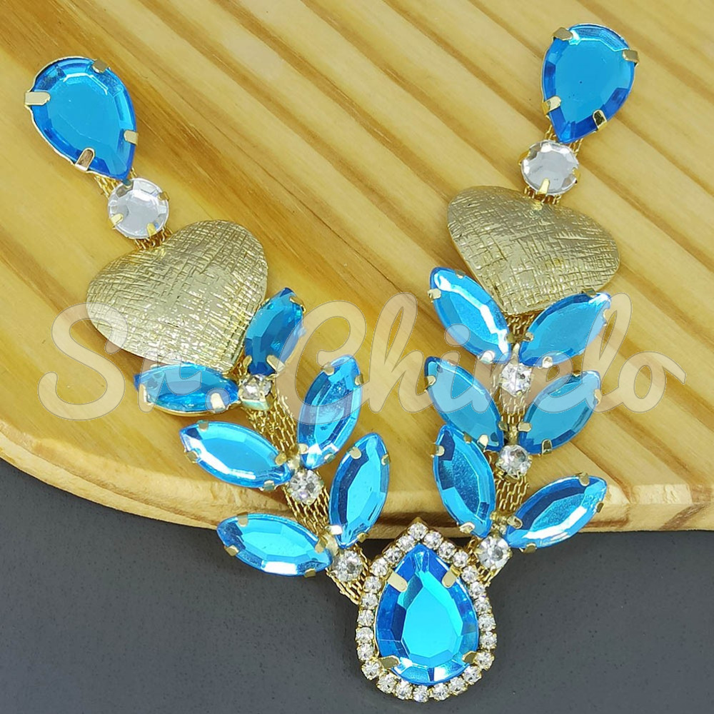 Cabedal Amara, Banhado, Rebite, Azul Tiffany