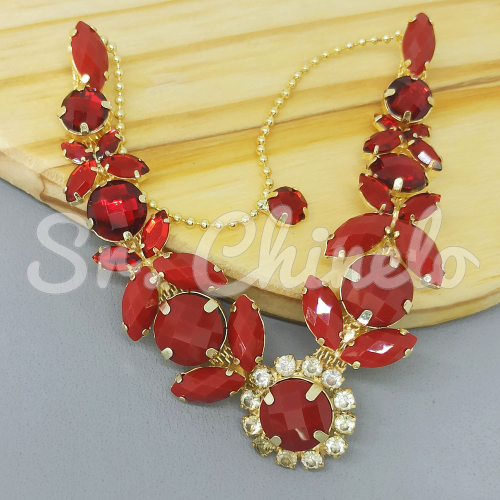 Cabedal Olívia, Banhado, Rebite, Vermelho Fosco/Vermelho