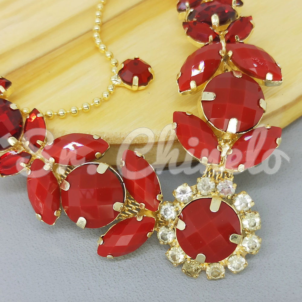 Cabedal Olívia, Banhado, Rebite, Vermelho Fosco/Vermelho