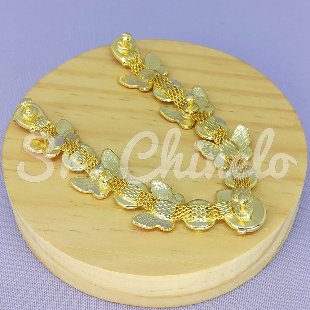 Cabedal Anita, Banhado, Rebite, Borboletas, Rosa Claro