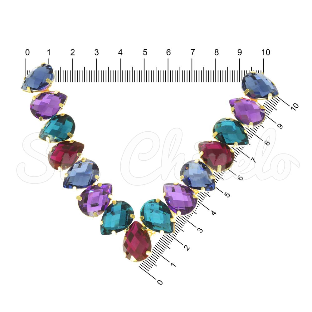 Cabedal Júlia, Banhado, Garra, Rosa/Turquesa/Roxo/Marinho