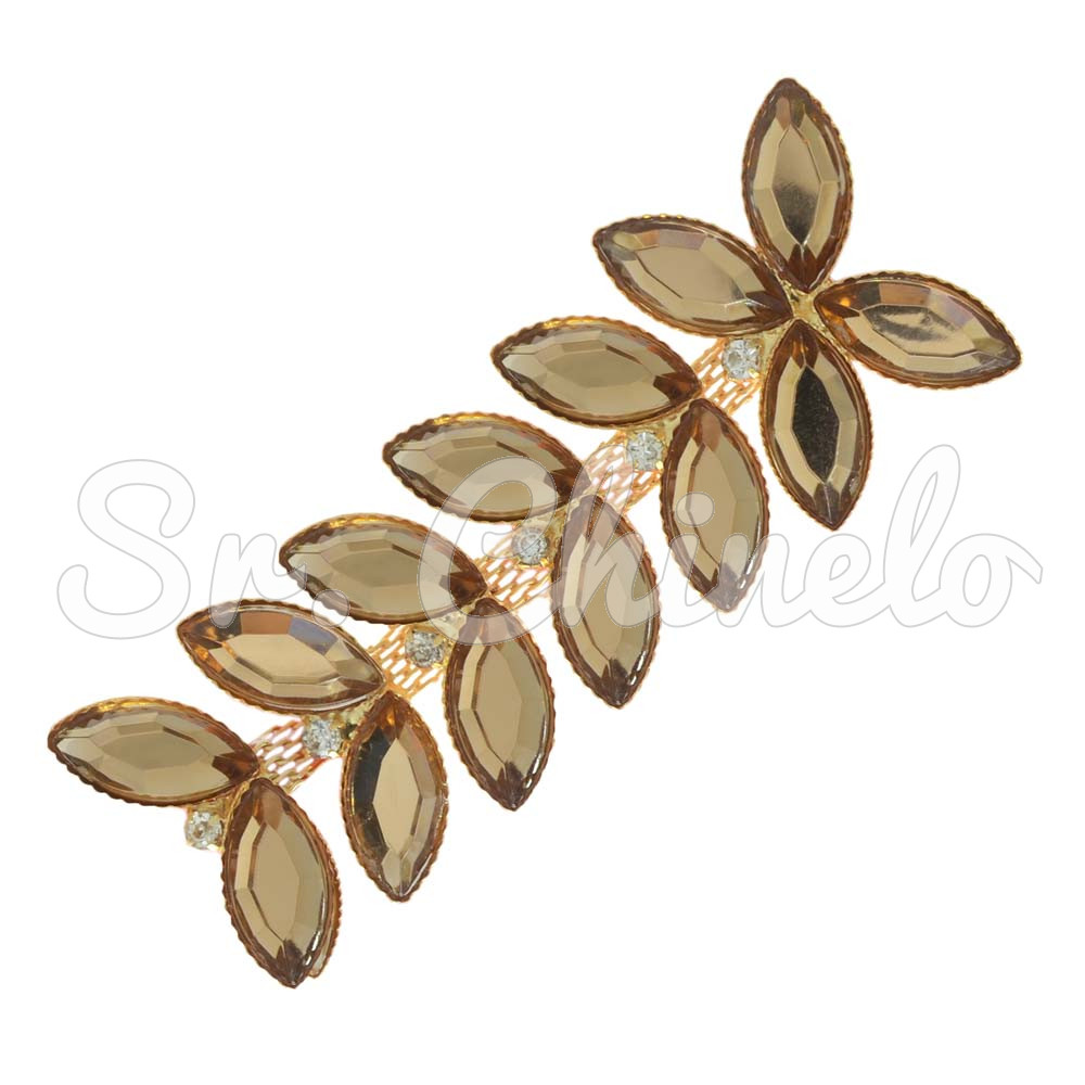 Cabedal Mariah, Banhado, Rebite, Marrom Escuro/Dourado