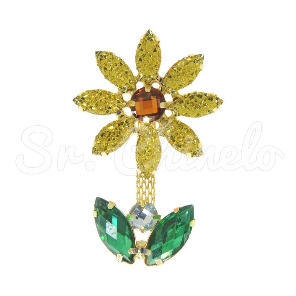 Cabedal Girassol, Banhado, Rebite, Amarelo Canário Drusa