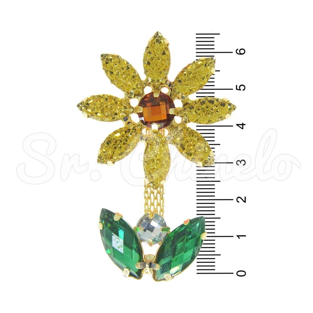 Cabedal Girassol, Banhado, Rebite, Amarelo Canário Drusa