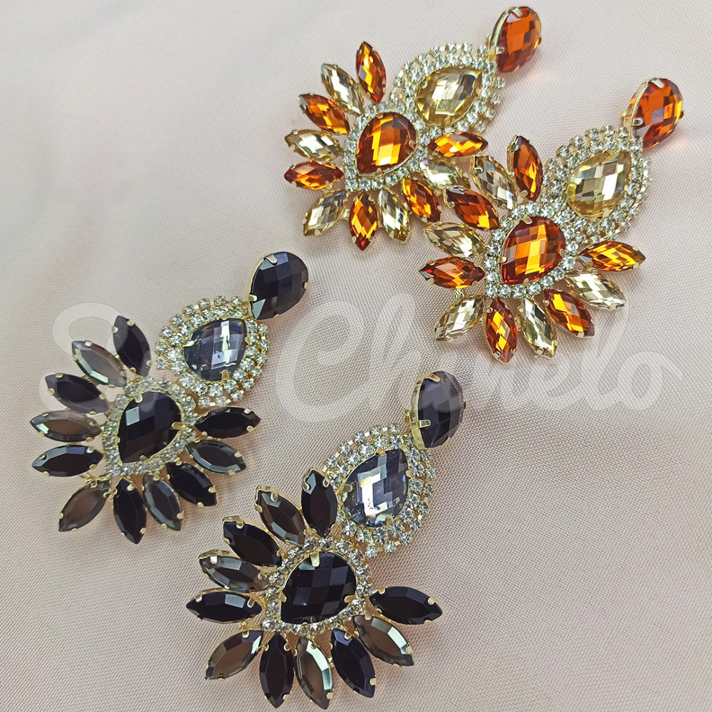 Cabedal Aruana, Banhado, Rebite, Marrom/Dourado